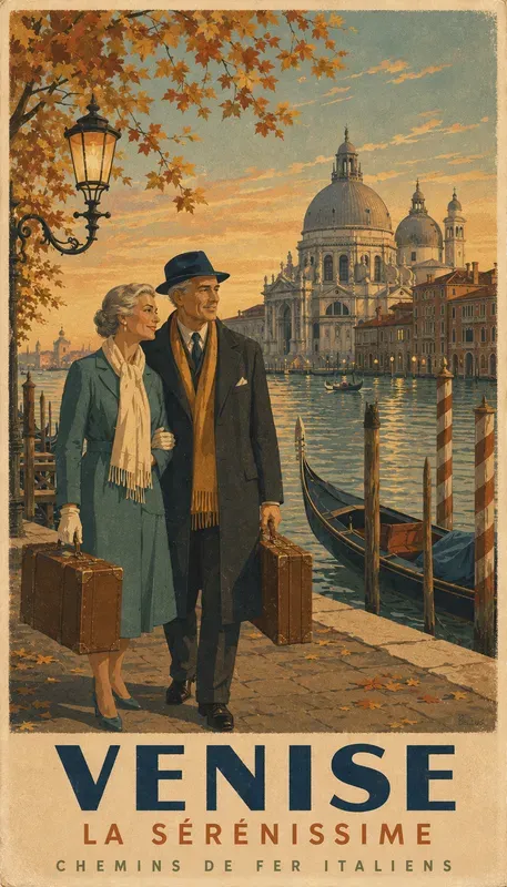 Vintage Couple Travel Posters