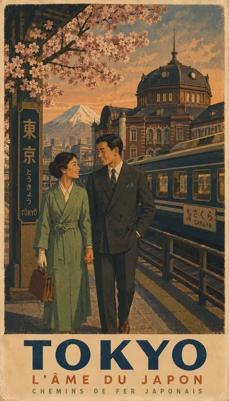 Vintage Couple Travel Posters