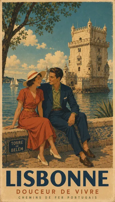 Vintage Couple Travel Posters