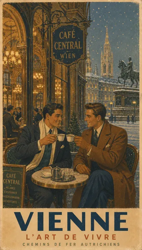 Vintage Couple Travel Posters