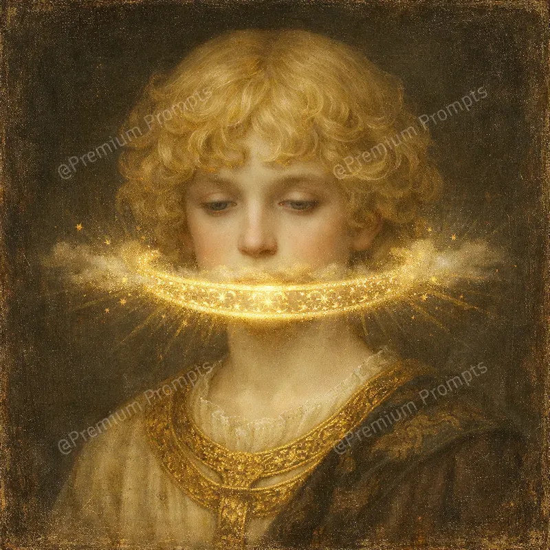 Renaissance Golden Halo Surreal Portraits