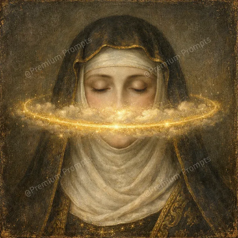 Renaissance Golden Halo Surreal Portraits