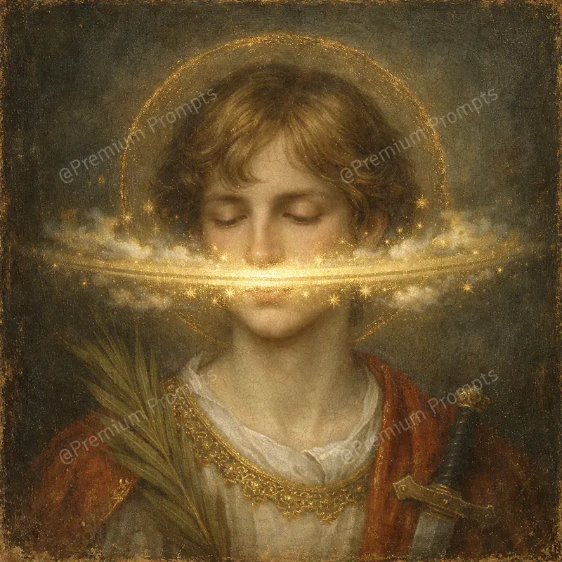 Renaissance Golden Halo Surreal Portraits