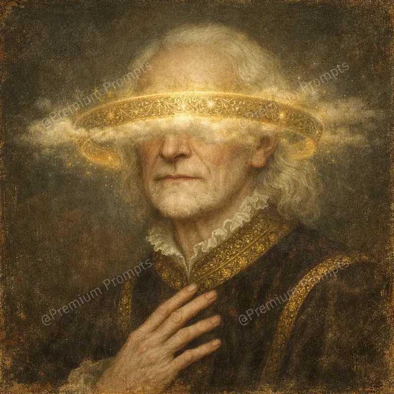 Renaissance Golden Halo Surreal Portraits
