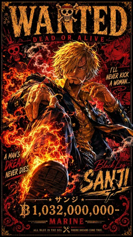 Gritty Anime Wanted Posters