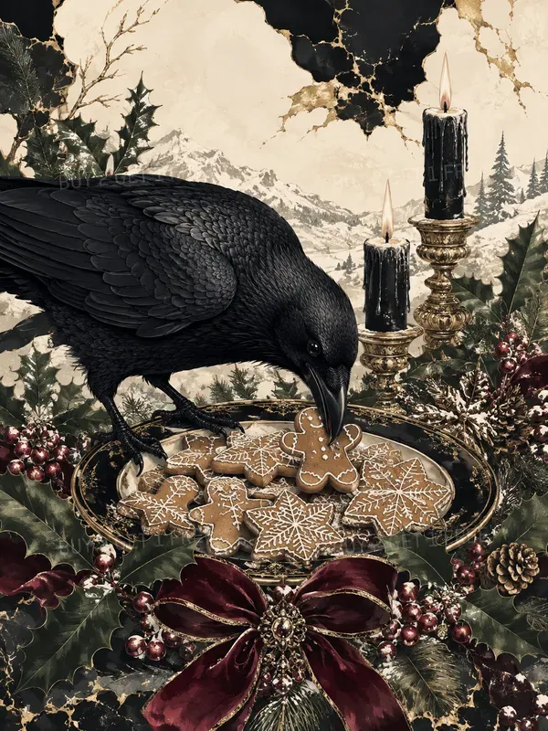 Dark Gothic Christmas Junk Journal Pages