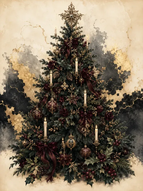 Dark Gothic Christmas Junk Journal Pages
