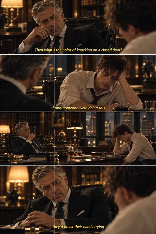 Cinematic Film Still Collages With Subtitles