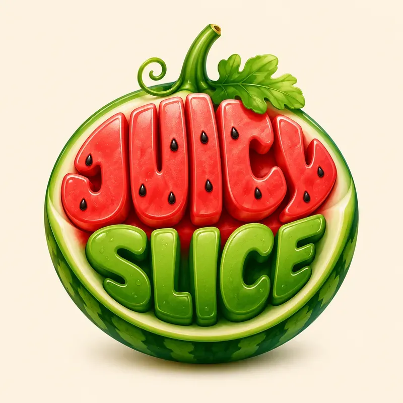 Glossy 3D Fruit Typography Logos