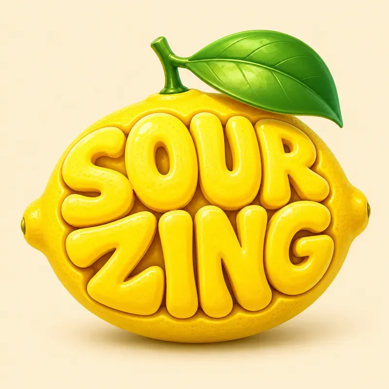 Glossy 3D Fruit Typography Logos