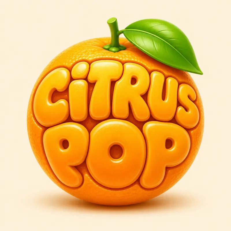 Glossy 3D Fruit Typography Logos
