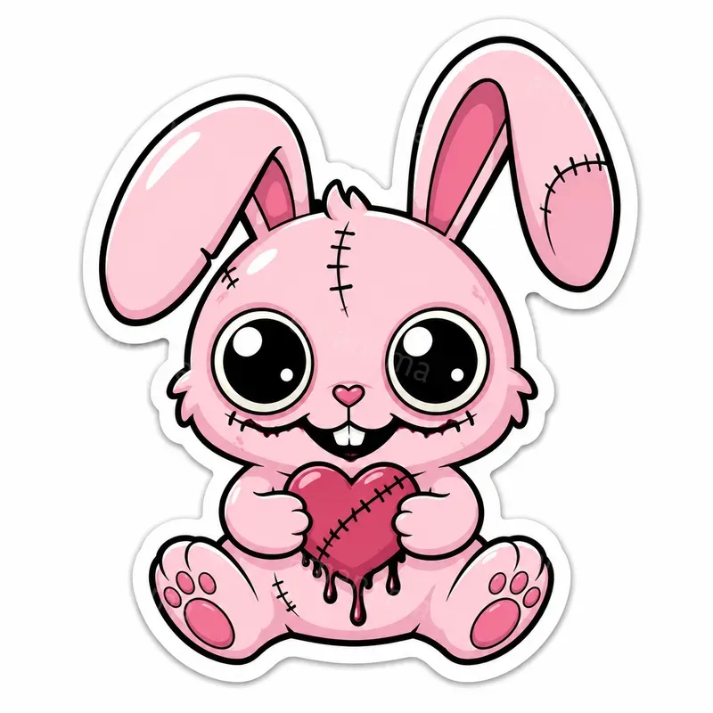 Cute Macabre Comic Sticker Vectors