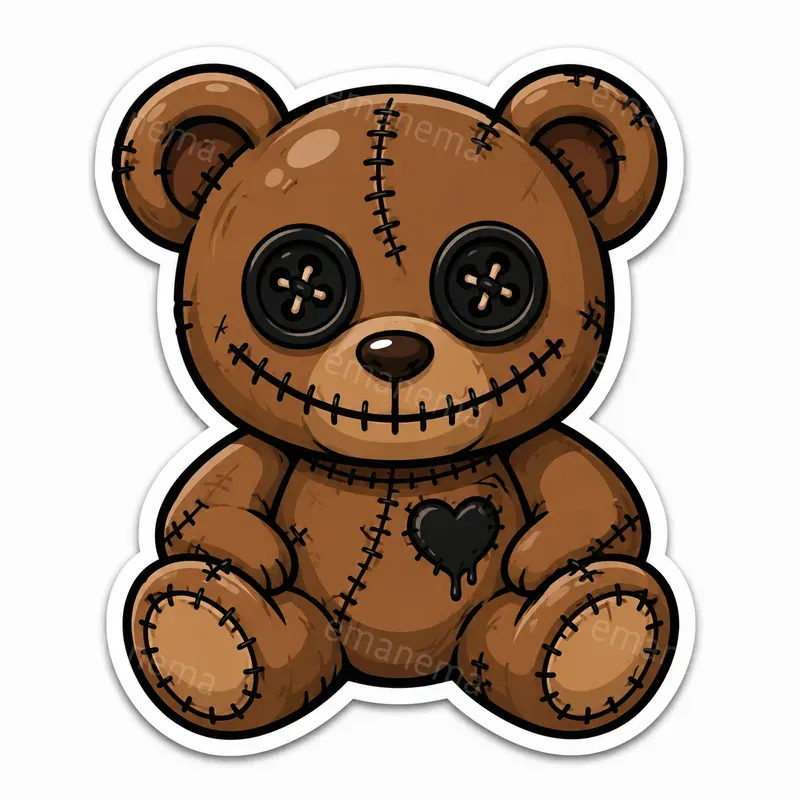 Cute Macabre Comic Sticker Vectors