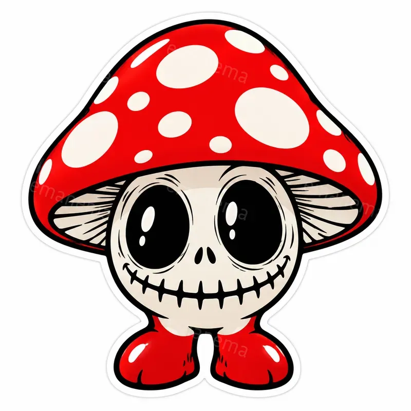 Cute Macabre Comic Sticker Vectors