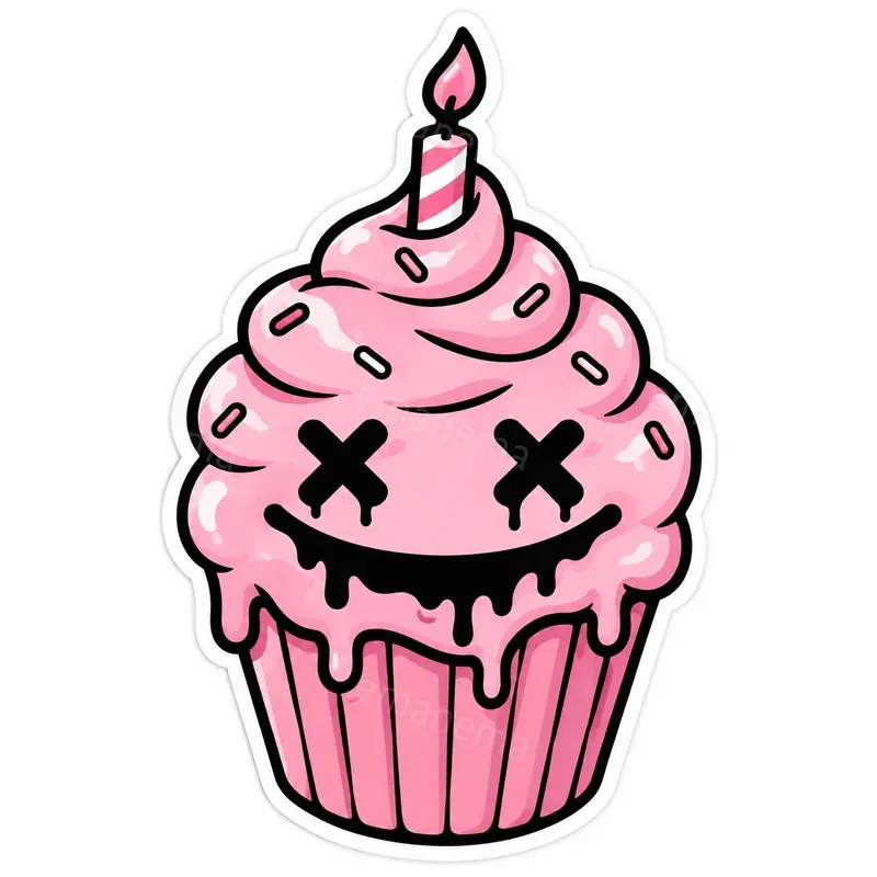 Cute Macabre Comic Sticker Vectors