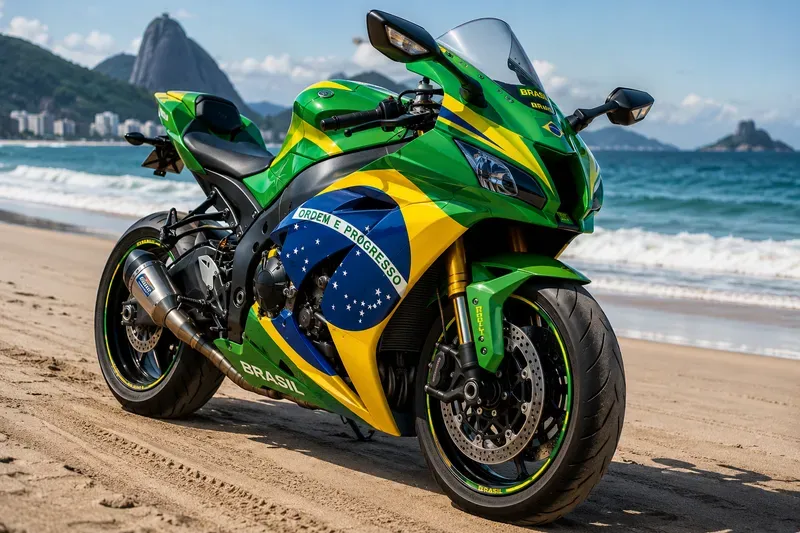 Bike Modification Brazil Flags