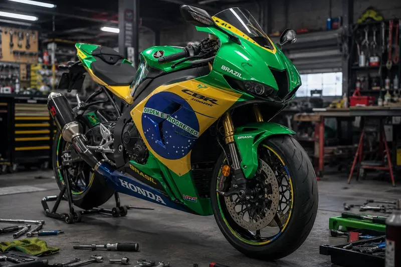 Bike Modification Brazil Flags