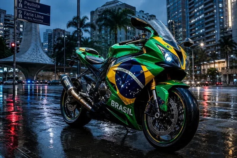 Bike Modification Brazil Flags