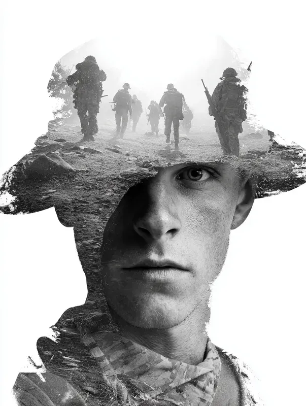 Military Double Exposure Portraits