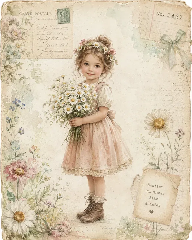 Summer Daisy Junk Journal Pages