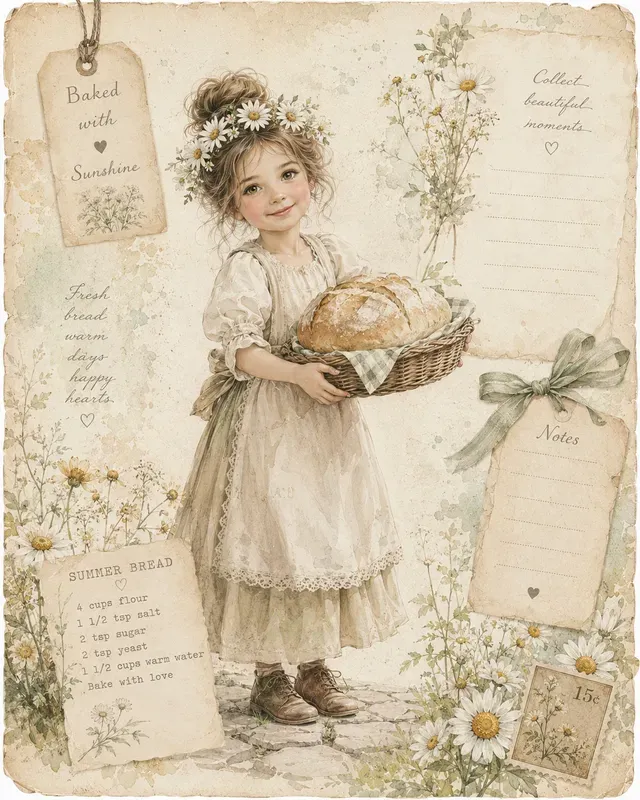 Summer Daisy Junk Journal Pages