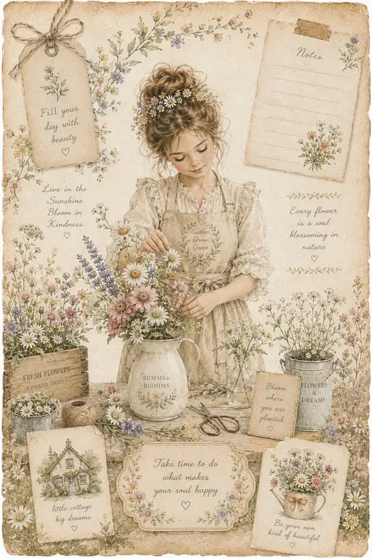 Summer Daisy Junk Journal Pages
