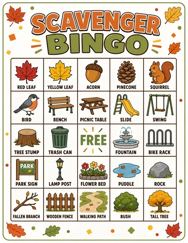 Bingo Scavenger Hunt Printables