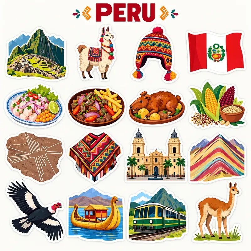 National Travel Icon Sticker Sheet Art