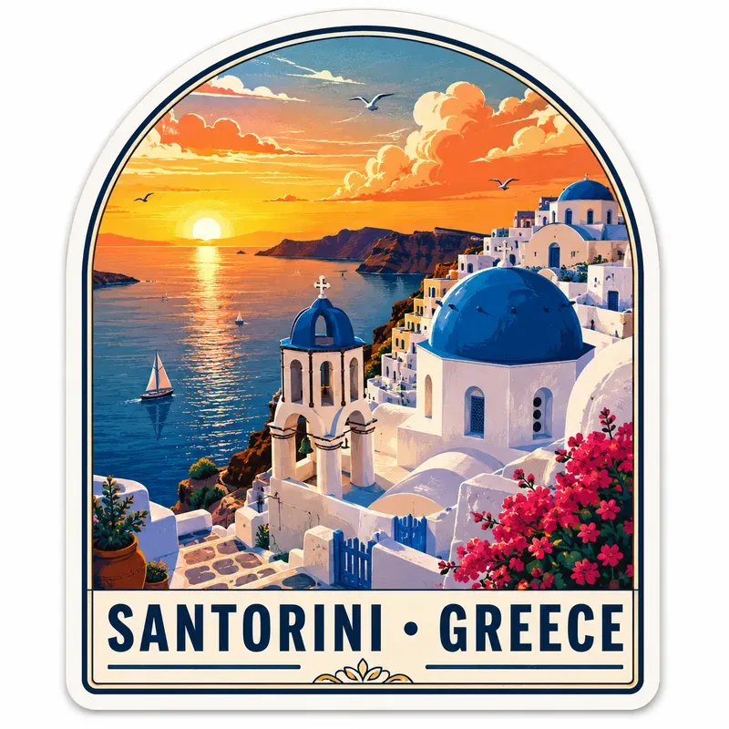 Vintage Travel Landmark Stickers