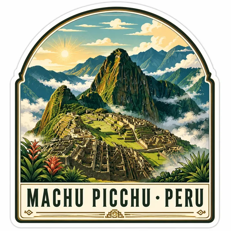 Vintage Travel Landmark Stickers