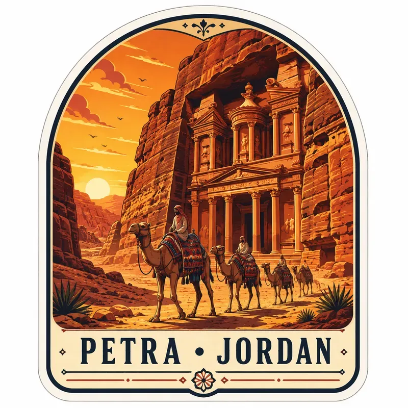 Vintage Travel Landmark Stickers