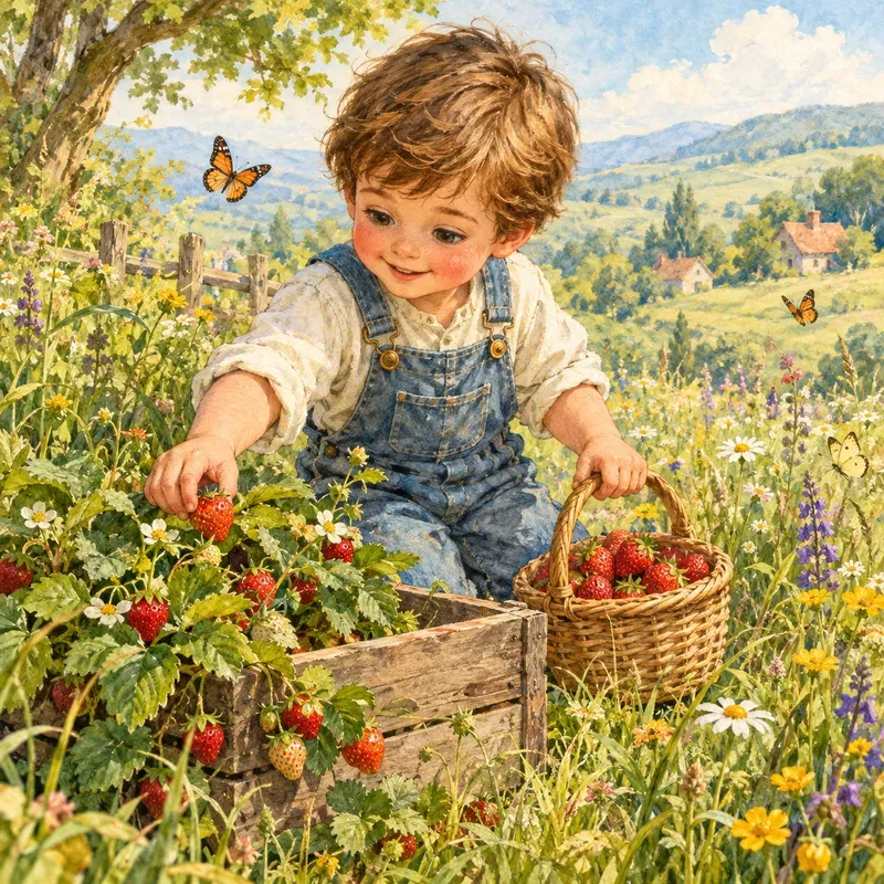 Whimsical Vintage Child Art