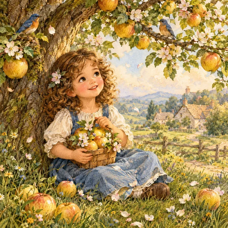 Whimsical Vintage Child Art