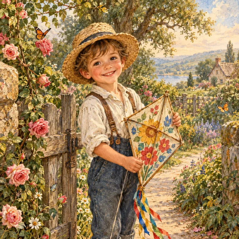 Whimsical Vintage Child Art