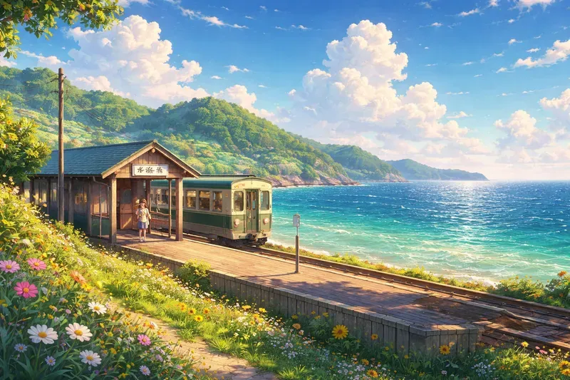 Nostalgic Ghibli Anime Summer Scenes