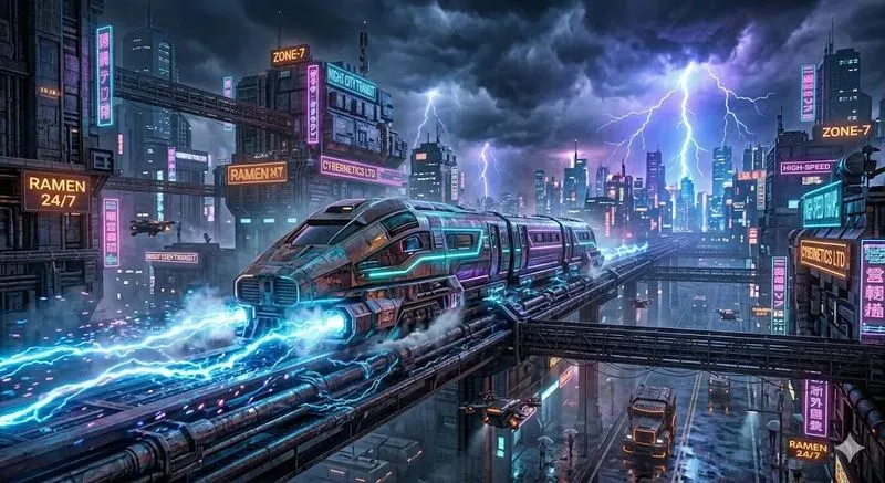 Cyberpunk Neon Vehicle Scene Generator