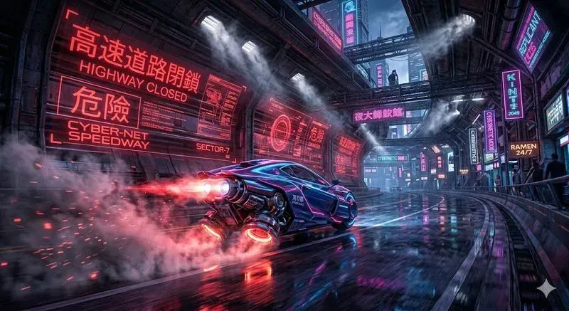 Cyberpunk Neon Vehicle Scene Generator