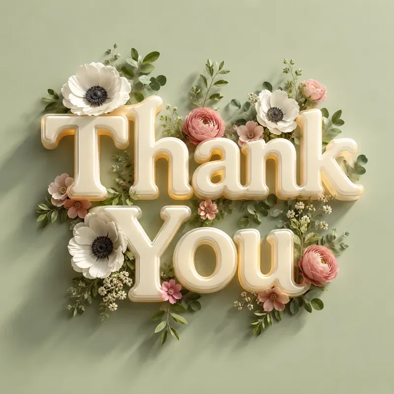 3D Floral Typography Greeting Art