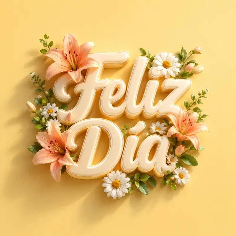 3D Floral Typography Greeting Art