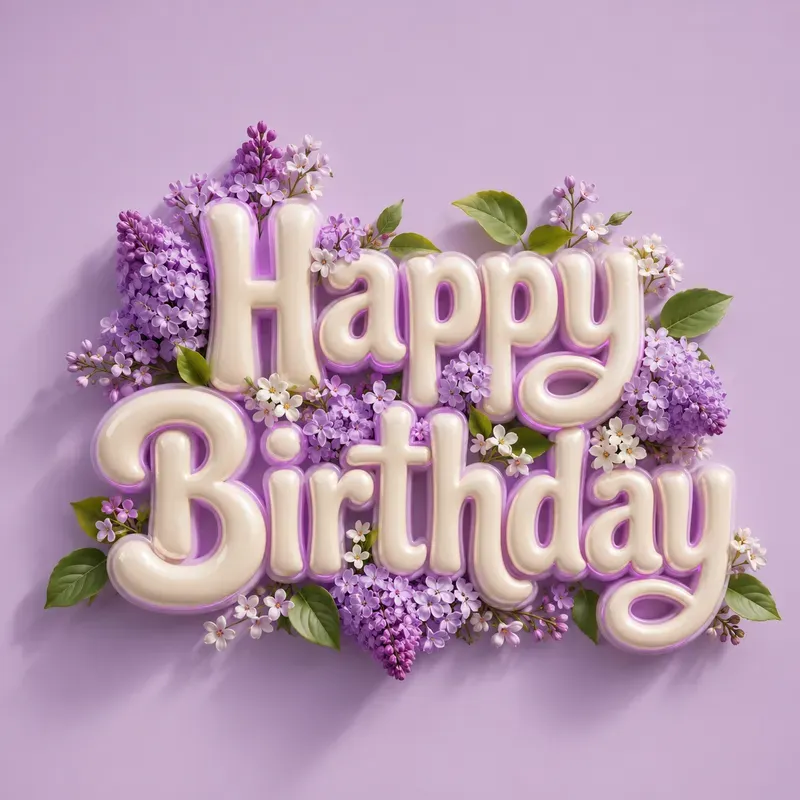 3D Floral Typography Greeting Art