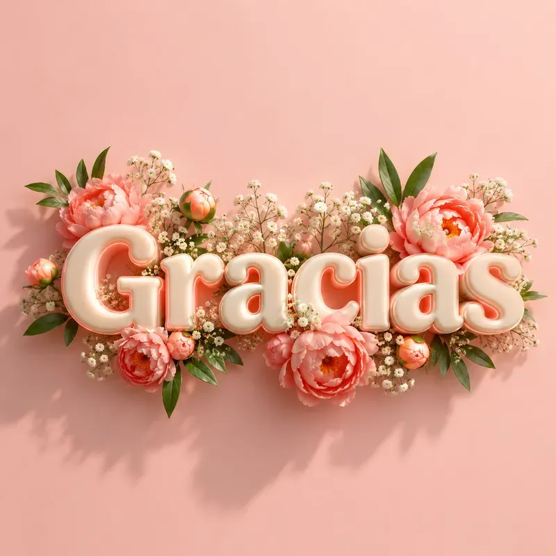 3D Floral Typography Greeting Art