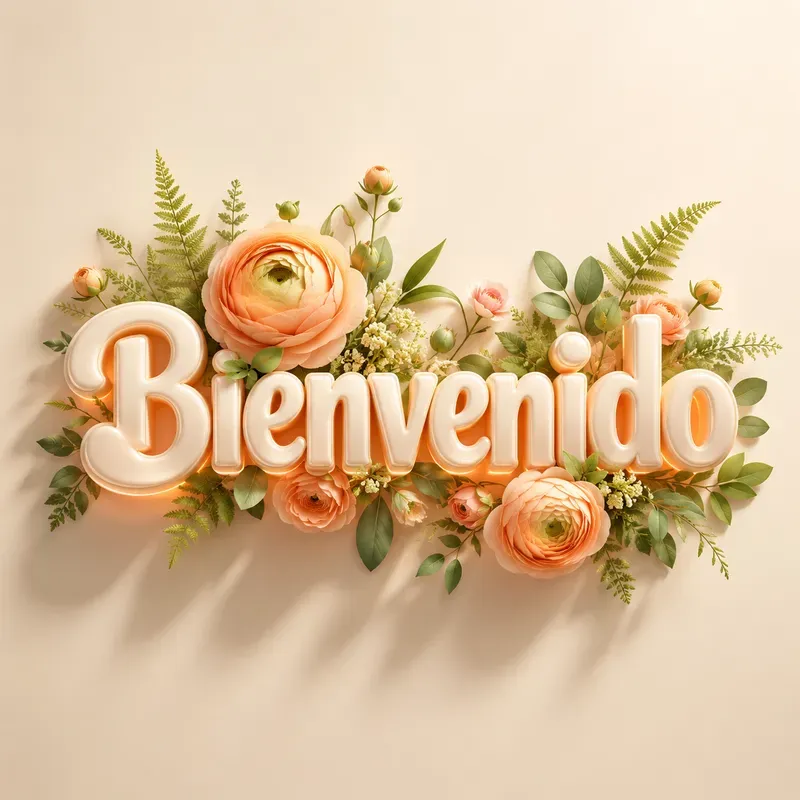 3D Floral Typography Greeting Art