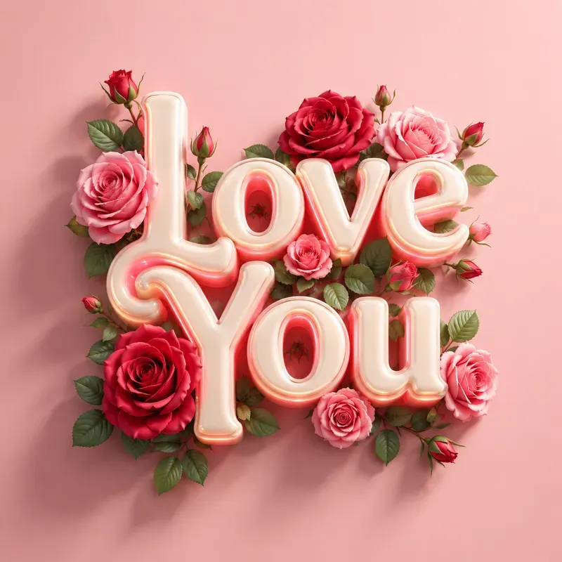 3D Floral Typography Greeting Art