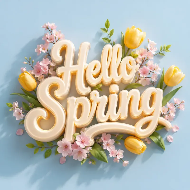 3D Floral Typography Greeting Art