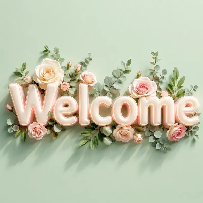 3D Floral Typography Greeting Art