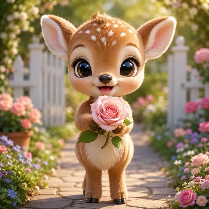 Cute Baby Animal Flower Poses