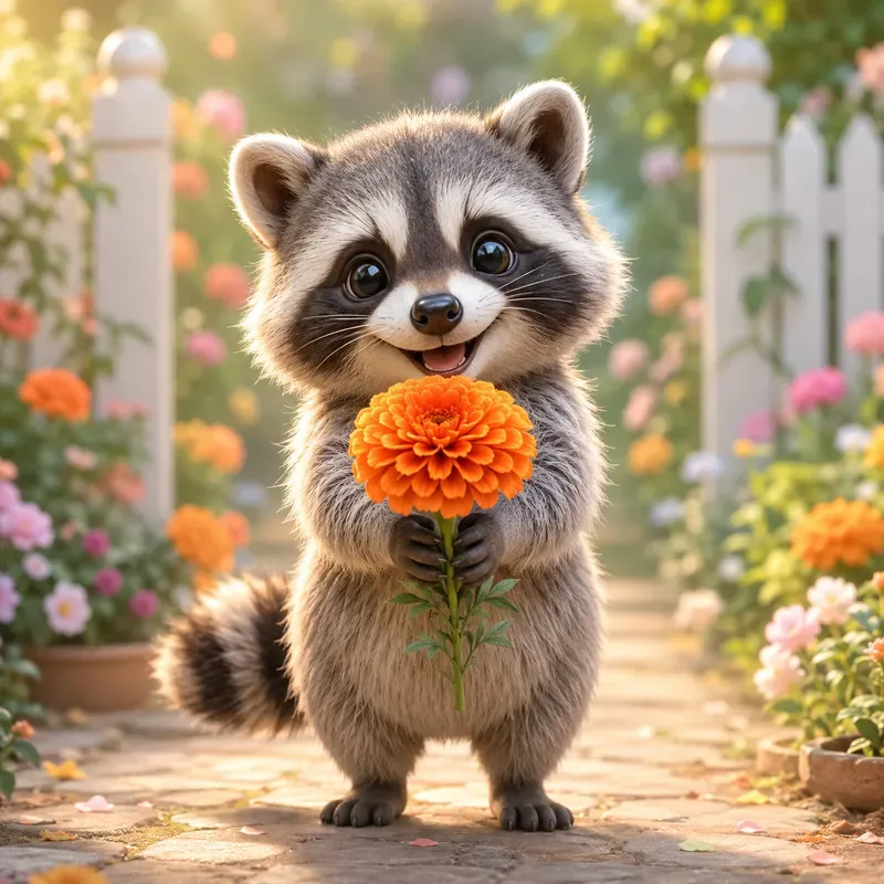 Cute Baby Animal Flower Poses