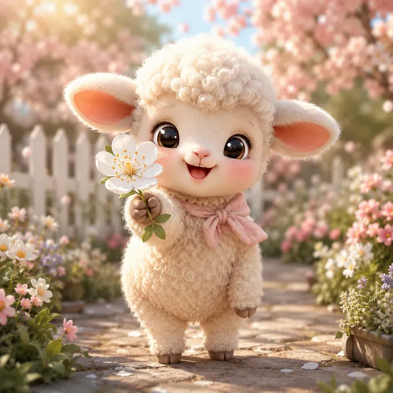 Cute Baby Animal Flower Poses