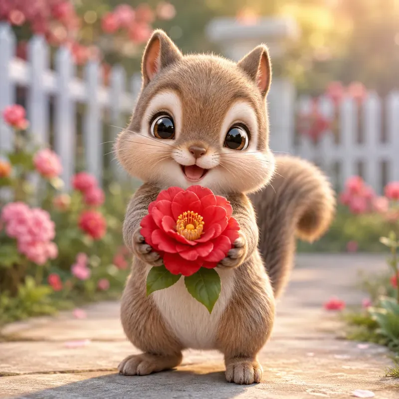 Cute Baby Animal Flower Poses