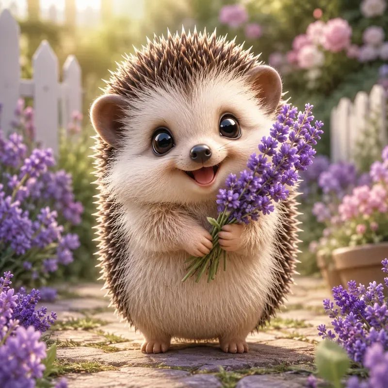 Cute Baby Animal Flower Poses